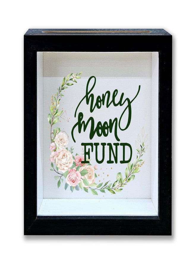 Mueddur Honeymoon Fund Shadow Box Frame, Wedding Money Box with Slot, Greenery Floral Travel Memory Box, Adventure Archive Box, Decorative Wooden Money Savings, Wedding Honeymoon Gifts for Newlyweds -12 - Image 1